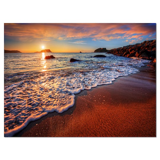 Designart - Stunning Ocean Beach at Sunset